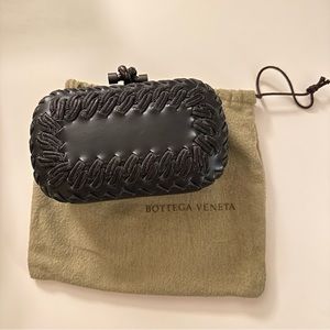 Bottega Veneta Small Knot Clutch Black Leather